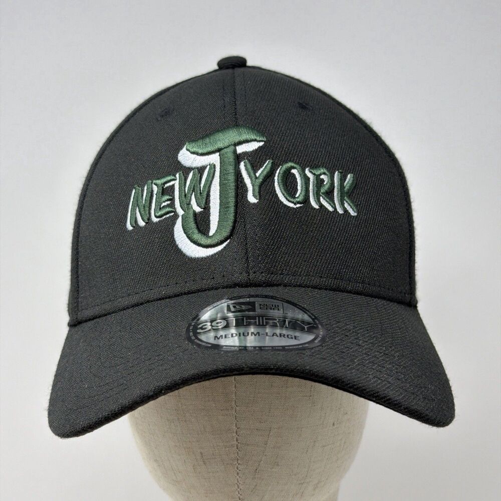 New Era New York Jets 39THIRTY Flex Fit Hat Black Green NFL M/L